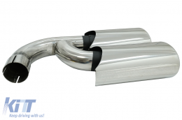 Exhaust Muffler Tips suitable for Porsche Cayenne I Facelift SUV 9PA1 V8 (2007-2010) Chrome-image-6079114