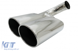 Exhaust Muffler Tips suitable for Porsche Cayenne I Facelift SUV 9PA1 V6 (2007-2010) Chrome-image-6079089