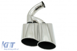 Exhaust Muffler Tips suitable for Porsche Cayenne I Facelift SUV 9PA1 V6 (2007-2010) Chrome-image-6079091