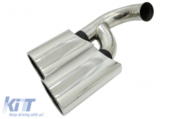 Exhaust Muffler Tips suitable for Porsche Cayenne I Facelift SUV 9PA1 V6 (2007-2010) Chrome-image-6079092