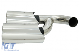 Exhaust Muffler Tips suitable for Porsche Cayenne I Facelift SUV 9PA1 V6 (2007-2010) Chrome-image-6079093