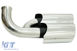 Exhaust Muffler Tips suitable for Porsche Cayenne I Facelift SUV 9PA1 V6 (2007-2010) Chrome-image-6079094