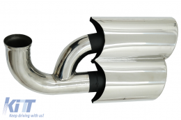 Exhaust Muffler Tips suitable for Porsche Cayenne I Facelift SUV 9PA1 V6 (2007-2010) Chrome-image-6079096