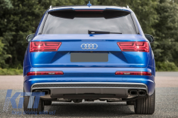 Exhaust Muffler Tips Tail Pipes suitable for Audi Q7 4M (2015-2019) SQ7 Design Black Only 3.0 Petrol Gasoline-image-6047390