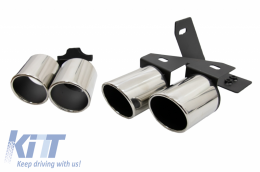 Exhaust Muffler Tips Tail Pipes suitable for Audi A4 B8 B9 (2009-up) S4 Quad Design-image-6054951