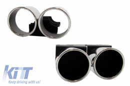 Exhaust Muffler Tips Tail Pipes suitable for Audi A4 B8 B9 (2009-up) S4 Quad Design-image-6054956