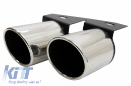 Exhaust Muffler Tips Tail Pipes suitable for Audi A4 B8 B9 (2009-up) S4 Quad Design-image-6054958