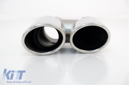 Exhaust Muffler Tips Tailpipes suitable for Audi Q5 8R (11.2008-2016) SQ5 Design Chrome-image-6076762