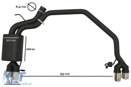 Exhaust System suitable for BMW 5 Series F10 (2011-2016) 102-433/70RS Twin Double Exhaust Pipes-image-6072885