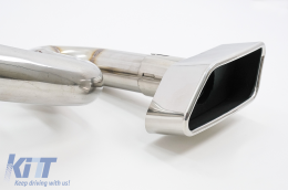 Exhaust System suitable for BMW 5 Series F10 (2011-2017) with Square Muffler Tips M550i M Look-image-6040655