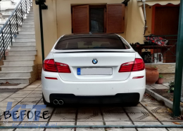 Exhaust System suitable for BMW 5 Series F10 (2011-2017) with Square Muffler Tips M550i M Look-image-6040742