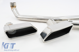 Exhaust System suitable for BMW 5 Series F10 (2011-2017) with Square Muffler Tips M550i M Look-image-6090421