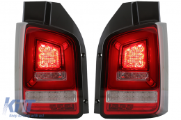 Fanali Full LED Dynamic per VW Transporter V T5 03-09 Fendinebbia Rosso Bianco-image-6073036