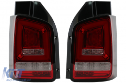 Fanali Full LED Dynamic per VW Transporter V T5 03-09 Fendinebbia Rosso Bianco-image-6073041