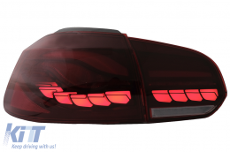 Fanali Full LED per VW Golf 6 VI 08-13 Red Smoke Sequential Dynamic LHD RHD-image-6082683