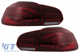 Fanali Full LED per VW Golf 6 VI 08-13 Red Smoke Sequential Dynamic LHD RHD-image-6082697