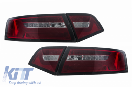 Fanali LED per Audi A6 4F2 C6 Limo 2008-2011 Fumo Rosso Facelift Look Dinamico-image-6047792