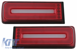 Fanali LED per Mercedes Classe G W463 08-17 Facelift 18 Look Dynamic Rosso fumo-image-6060626