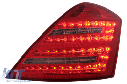 Fanali LED per Mercedes S W221 05-09 Red Clear Facelift Design Dynamic-image-6092534