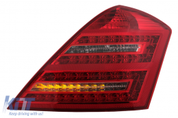 Fanali LED per Mercedes S W221 05-09 Red Clear Facelift Design Dynamic-image-6092538