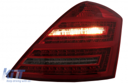 Fanali LED per Mercedes S W221 05-09 Red Clear Facelift Design Dynamic-image-6092544