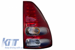 Fanali LED per Toyota Land Cruiser FJ120 2003-2008 Rosso Trasparente-image-6042464