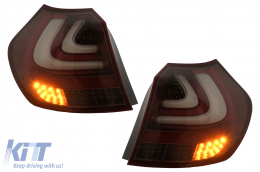 Fanali Luci Posteriori LED per BMW Serie 1 E81 E87 2004-08.2007 LEDBar Rosso-image-6109864