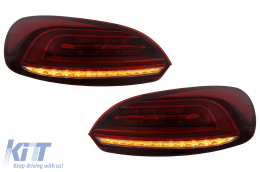 Fanali Luci Posteriori LED per VW Scirocco Hatchback 137 Mk3 08-14 Rosso Segnale Dinamico-image-6110143