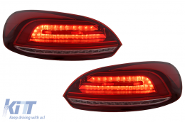 Fanali Luci Posteriori LED per VW Scirocco Hatchback 137 Mk3 08-14 Rosso Segnale Dinamico-image-6110145