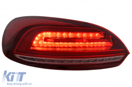 Fanali Luci Posteriori LED per VW Scirocco Hatchback 137 Mk3 08-14 Rosso Segnale Dinamico-image-6110146