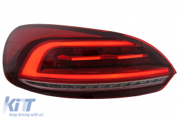 Fanali Luci Posteriori LED per VW Scirocco Hatchback 137 Mk3 08-14 Rosso Segnale Dinamico-image-6110149