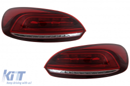 Fanali Luci Posteriori LED per VW Scirocco Hatchback 137 Mk3 08-14 Rosso Segnale Dinamico-image-6110153