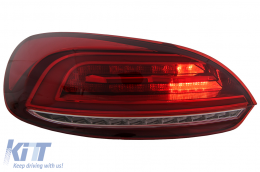 Fanali Luci Posteriori LED per VW Scirocco Hatchback 137 Mk3 08-14 Rosso Segnale Dinamico-image-6110157