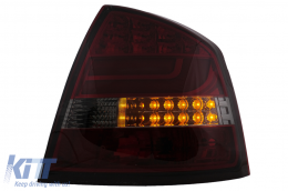 Fanali posteriori a barra a LED adatti per Skoda Octavia II LIFTBACK 2004-2012 Fumo Rosso-image-6095170