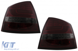 Fanali posteriori a barra a LED adatti per Skoda Octavia II LIFTBACK 2004-2012 Fumo Rosso-image-6095176