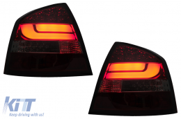 Fanali posteriori a barra a LED adatti per Skoda Octavia II LIFTBACK 2004-2012 Fumo Rosso-image-6095181