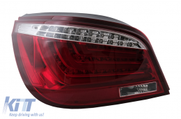 Fanali posteriori a barra LED per BMW Serie 5 E60 LCI 2007-2010 Rosso Trasparente-image-6105794