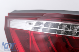 Fanali posteriori a barra LED per BMW Serie 5 E60 LCI 2007-2010 Rosso Trasparente-image-6105795