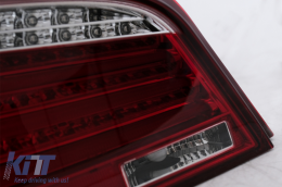 Fanali posteriori a barra LED per BMW Serie 5 E60 LCI 2007-2010 Rosso Trasparente-image-6105796