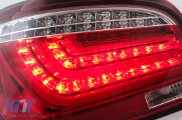 Fanali posteriori a barra LED per BMW Serie 5 E60 LCI 2007-2010 Rosso Trasparente-image-6105799