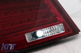 Fanali posteriori a barra LED per BMW Serie 5 E60 LCI 2007-2010 Rosso Trasparente-image-6105809