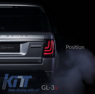 Fanali posteriori a LED Glohh LightBar adatti per Range Rover Sport L320 (2005-2013) GL-3x Dynamic Smoke-image-6040962