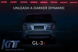 Fanali posteriori a LED Glohh LightBar adatti per Range Rover Sport L320 (2005-2013) GL-3x Dynamic Smoke-image-6040966