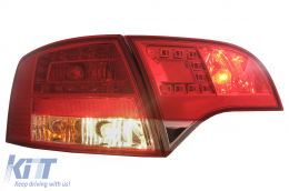 Fanali posteriori a LED per Audi A4 B7 Avant 8ED 11.2004-2007 rosso chiaro-image-6086885