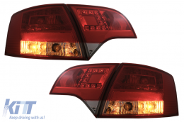 Fanali posteriori a LED per Audi A4 B7 Avant 8ED 11.2004-2007 rosso chiaro-image-6086889