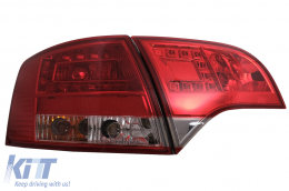 Fanali posteriori a LED per Audi A4 B7 Avant 8ED 11.2004-2007 rosso chiaro-image-6086891