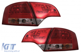 Fanali posteriori a LED per Audi A4 B7 Avant 8ED 11.2004-2007 rosso chiaro-image-6086892