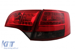 Fanali posteriori a LED per Audi A4 B7 Avant 8ED 11.2004-2007 Fumo Rosso-image-6105423