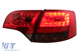 Fanali posteriori a LED per Audi A4 B7 Avant 8ED 11.2004-2007 Fumo Rosso-image-6105424