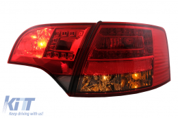 Fanali posteriori a LED per Audi A4 B7 Avant 8ED 11.2004-2007 Fumo Rosso-image-6105426